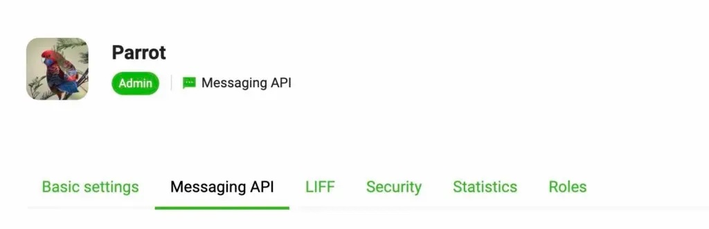 messaging API setting